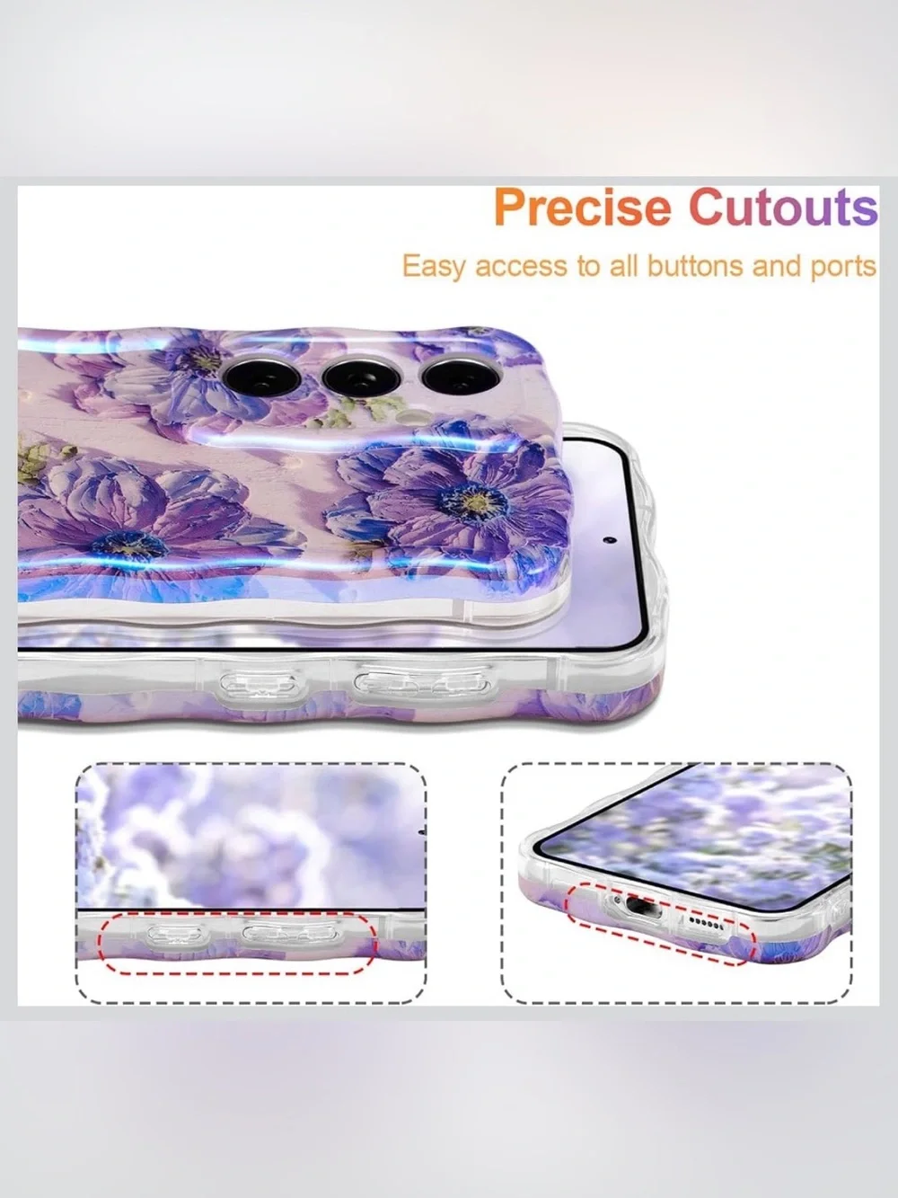 5for$10 Beige Samsung Galaxy S24, Colorful Retro Oil Painting Flower Phone Case